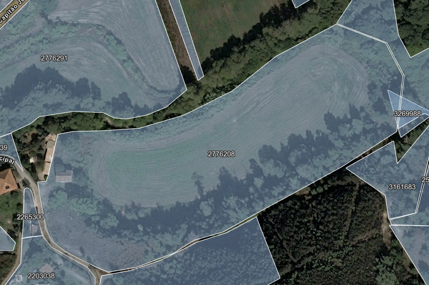 Mapa cadastral BUPi da propriedade no Cerejal