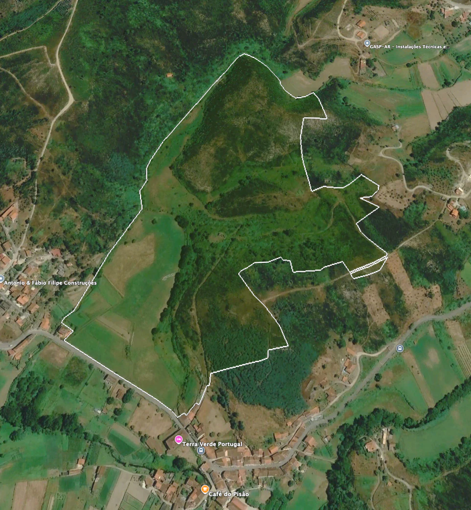 Satellite view with the Candosa boundary outlined