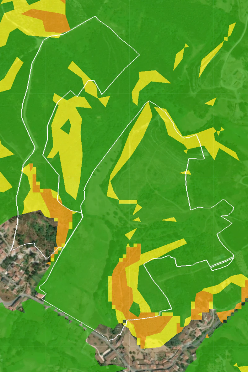 Supplied fire-hazard planning map
